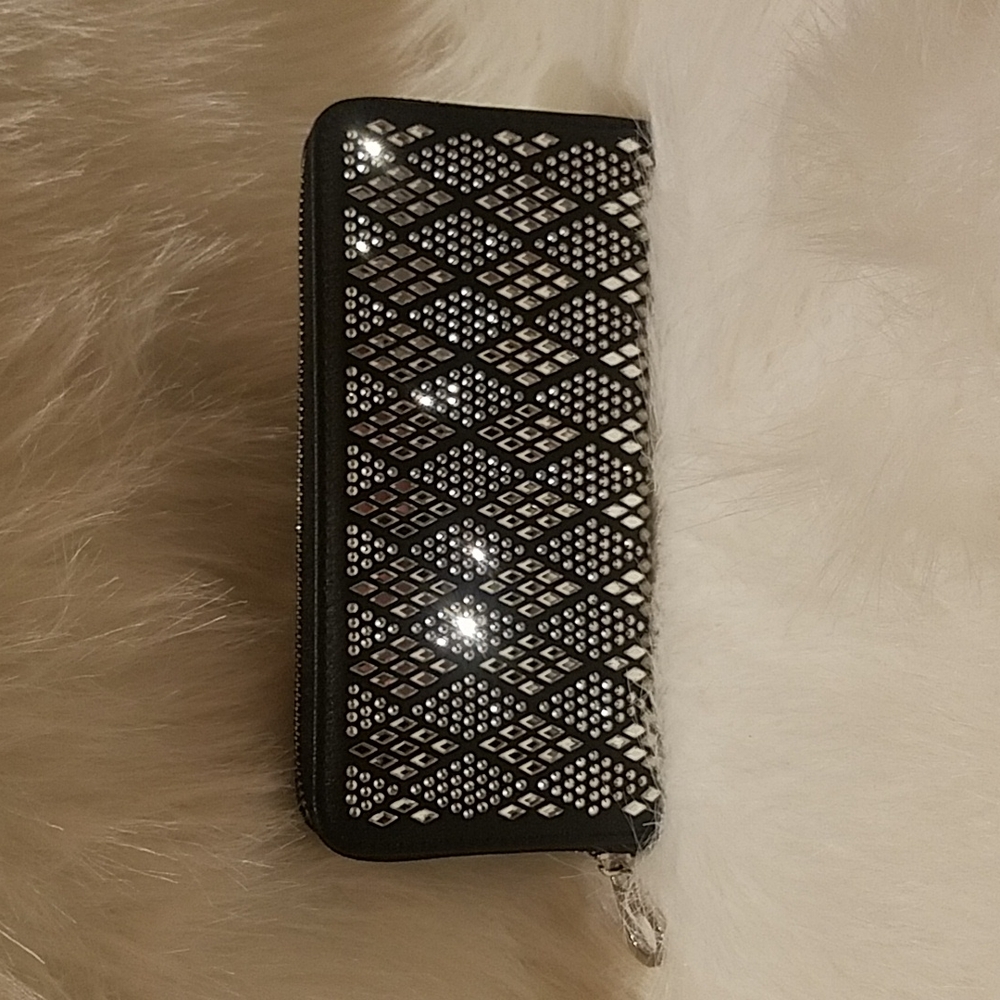 Black Rhinestone Pattern Bling Wallet - image 2